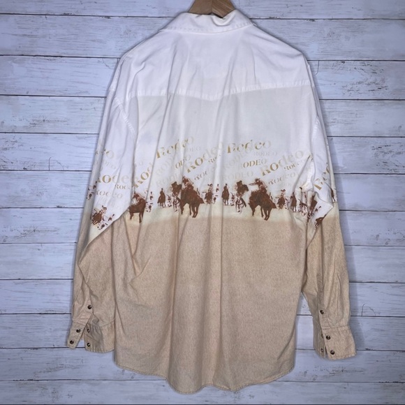 Roper Cowboy Print Button Up Rodeo Western Shirt - Picture 4 of 4